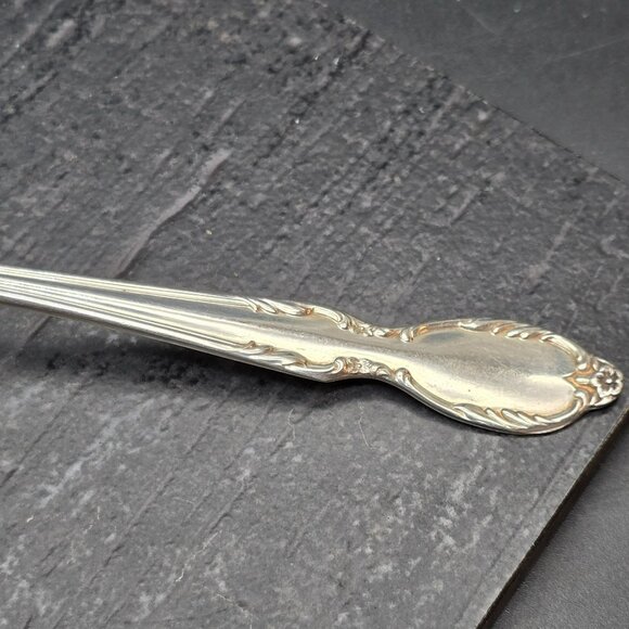 Vintage Rogers & Bros Silver Plated Pierced Fleur-De-Lis Serving Spoon HS273 - Picture 4 of 7